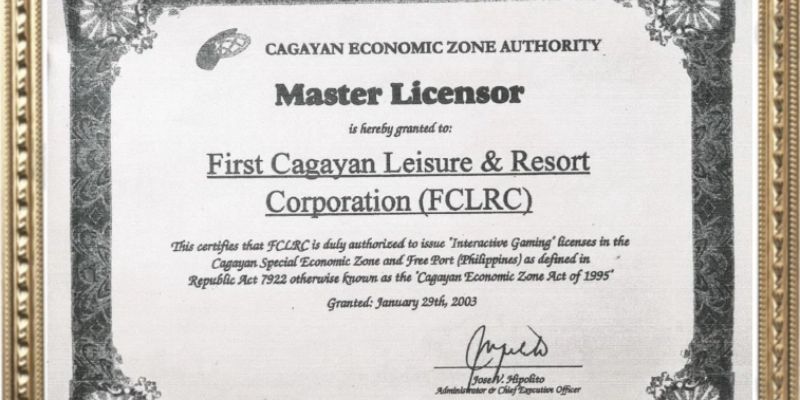 Giấy phép được cấp bởi FCRLC – First Cagayan