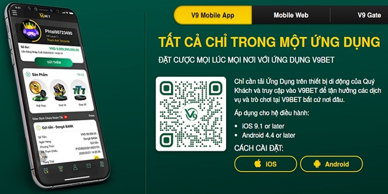 Điều kiện tải app V9bet